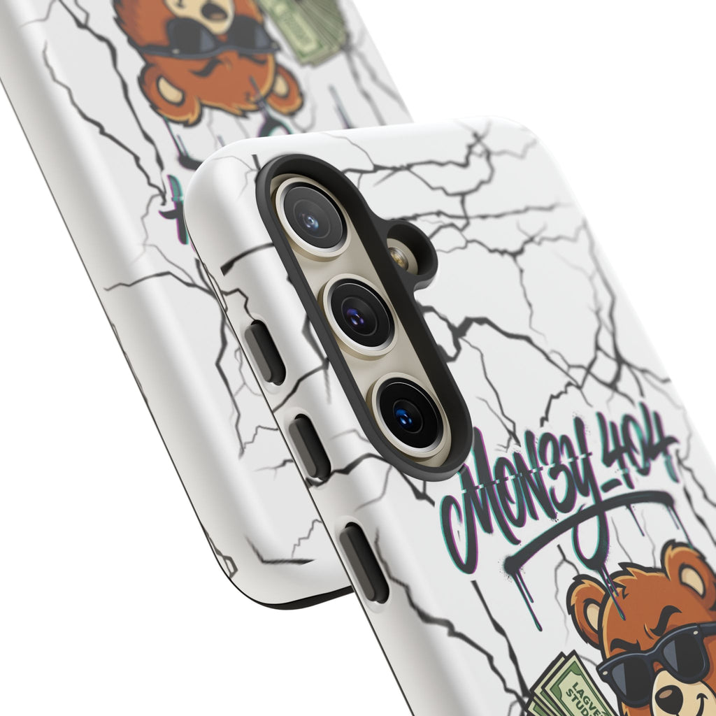 Money Bear Phone Case — Cracked Marble Graphic Protective Cover