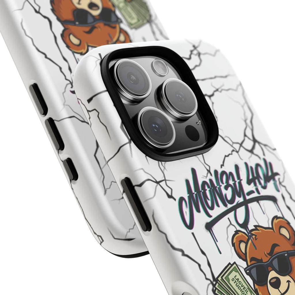 Money Bear Phone Case — Cracked Marble Graphic Protective Cover