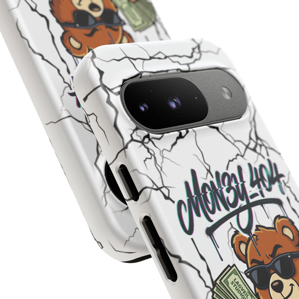 Money Bear Phone Case — Cracked Marble Graphic Protective Cover