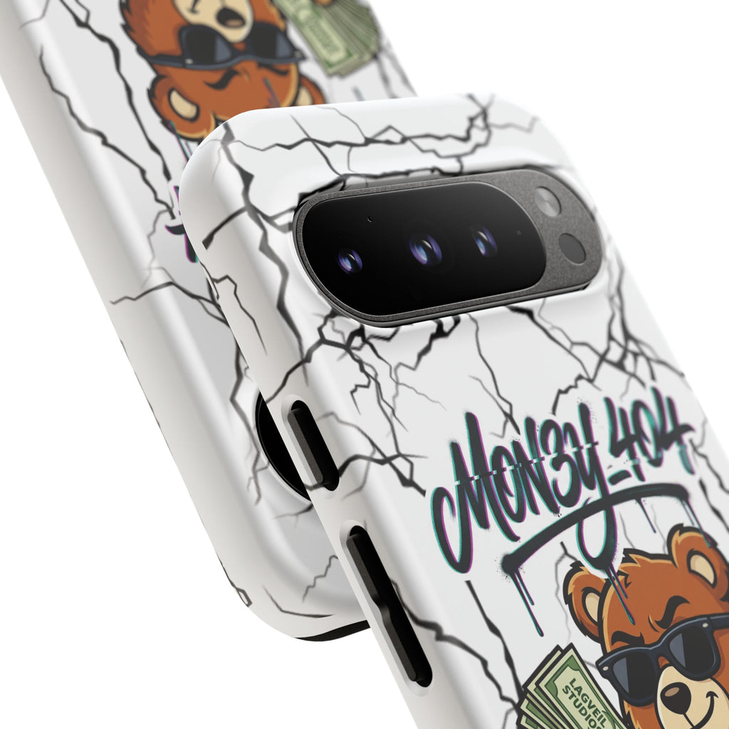 Money Bear Phone Case — Cracked Marble Graphic Protective Cover