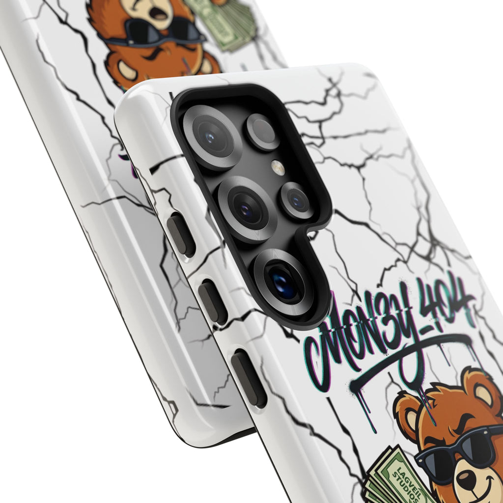 Money Bear Phone Case — Cracked Marble Graphic Protective Cover