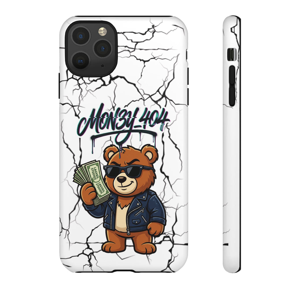 Money Bear Phone Case — Cracked Marble Graphic Protective Cover