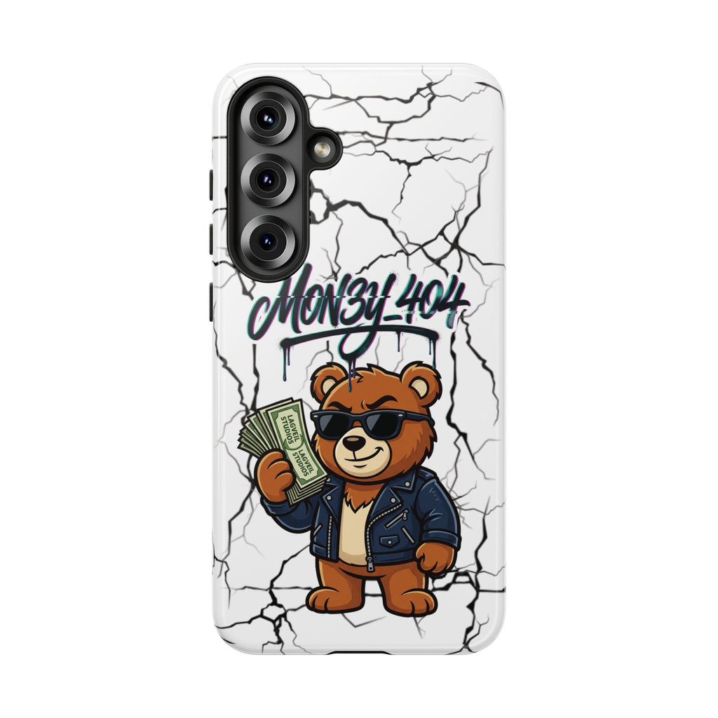 Money Bear Phone Case — Cracked Marble Graphic Protective Cover