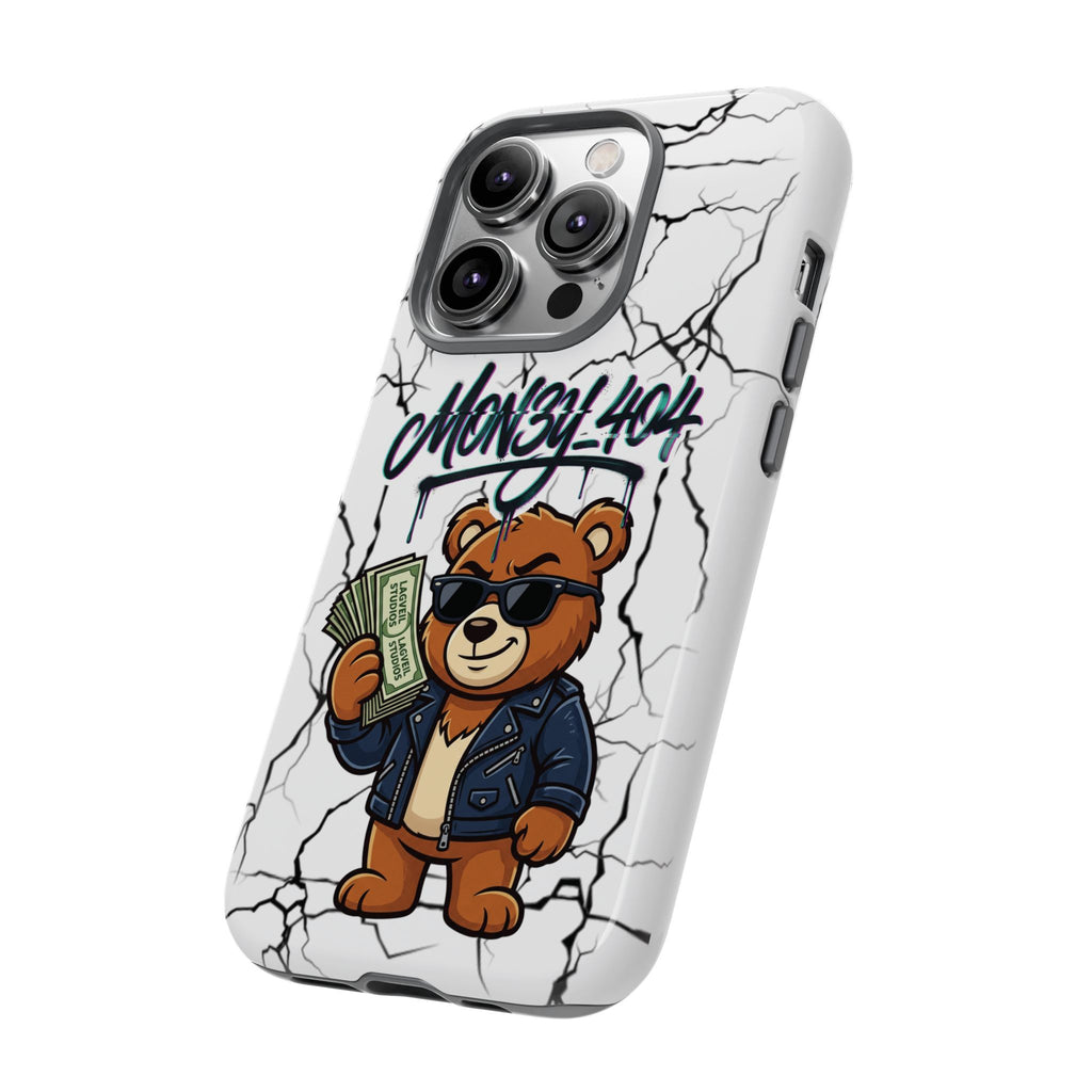 Money Bear Phone Case — Cracked Marble Graphic Protective Cover
