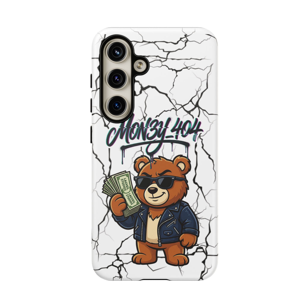 Money Bear Phone Case — Cracked Marble Graphic Protective Cover