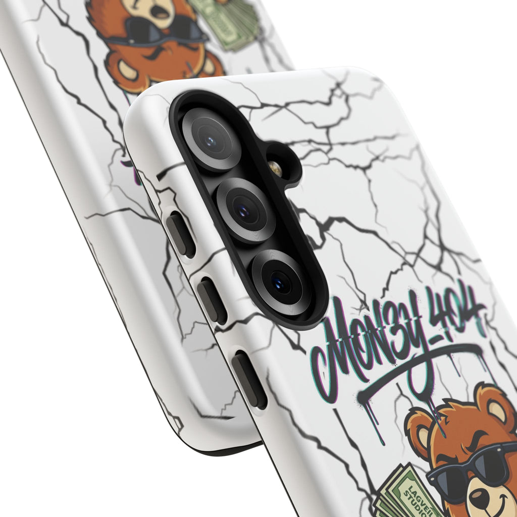 Money Bear Phone Case — Cracked Marble Graphic Protective Cover
