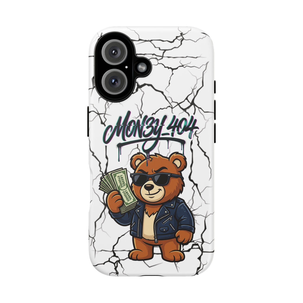 Money Bear Phone Case — Cracked Marble Graphic Protective Cover