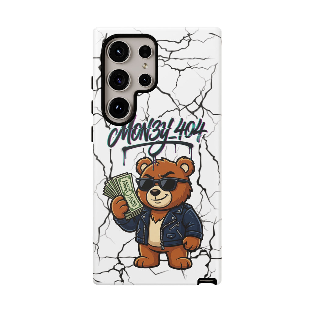 Money Bear Phone Case — Cracked Marble Graphic Protective Cover