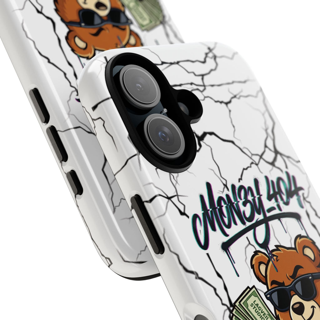 Money Bear Phone Case — Cracked Marble Graphic Protective Cover