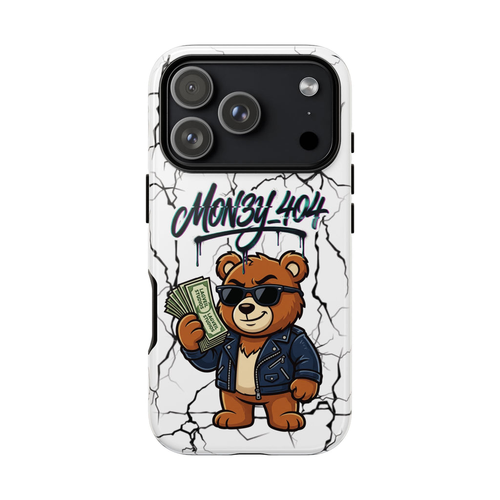 Money Bear Phone Case — Cracked Marble Graphic Protective Cover