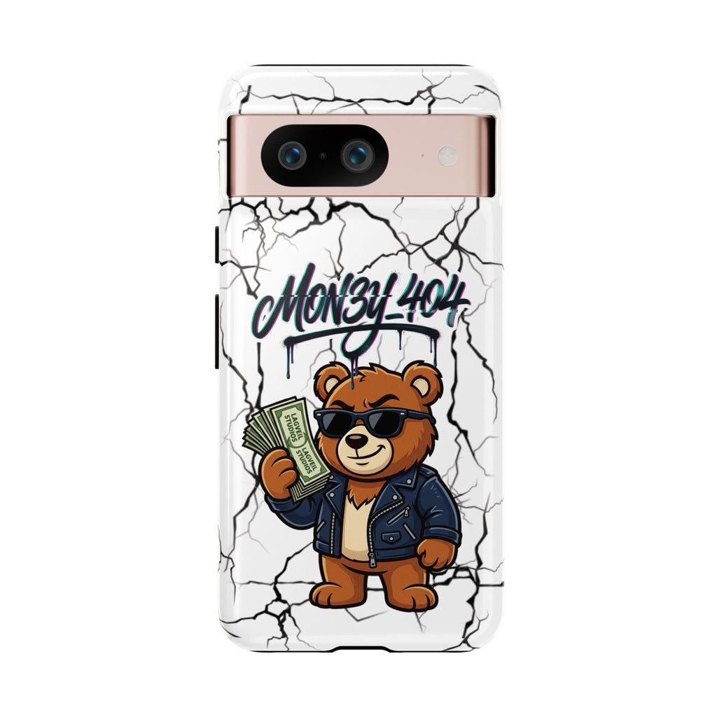 Money Bear Phone Case — Cracked Marble Graphic Protective Cover
