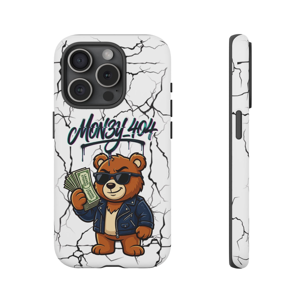 Money Bear Phone Case — Cracked Marble Graphic Protective Cover