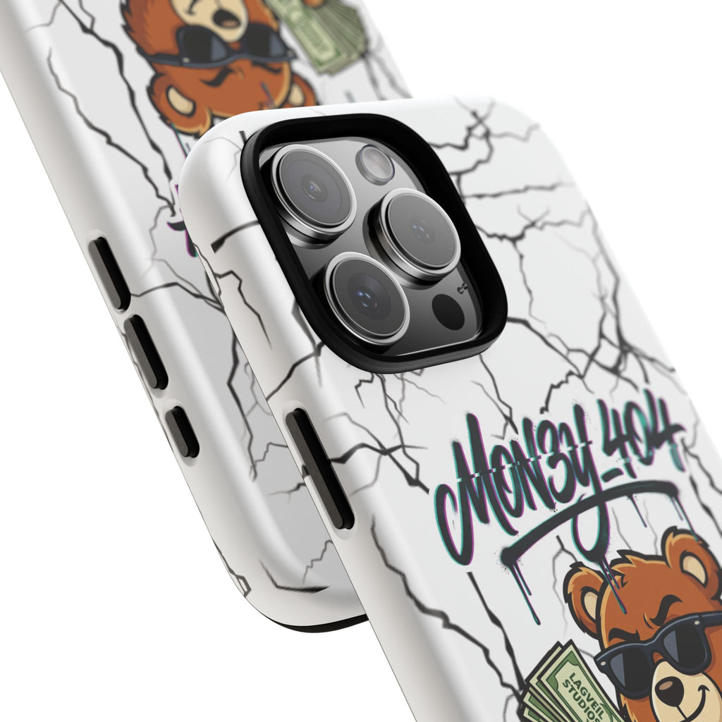Money Bear Phone Case — Cracked Marble Graphic Protective Cover