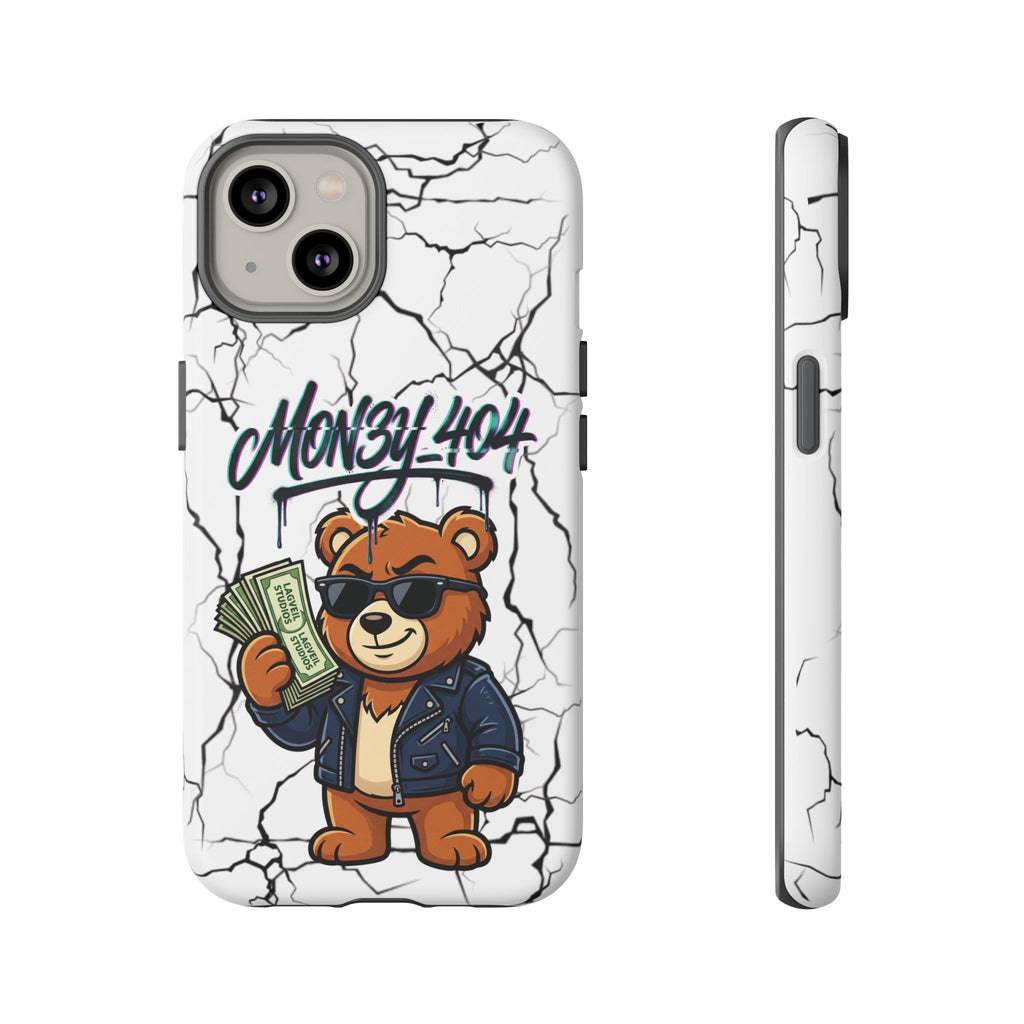 Money Bear Phone Case — Cracked Marble Graphic Protective Cover