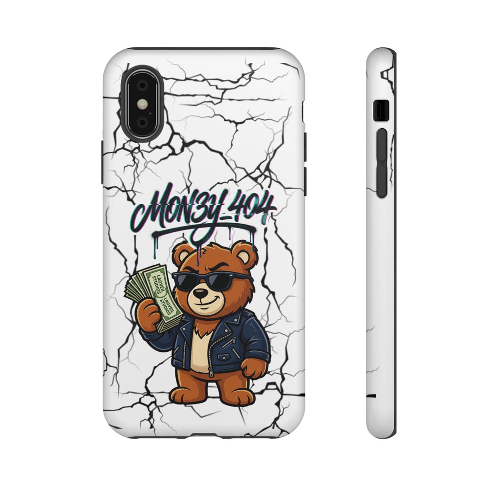 Money Bear Phone Case — Cracked Marble Graphic Protective Cover