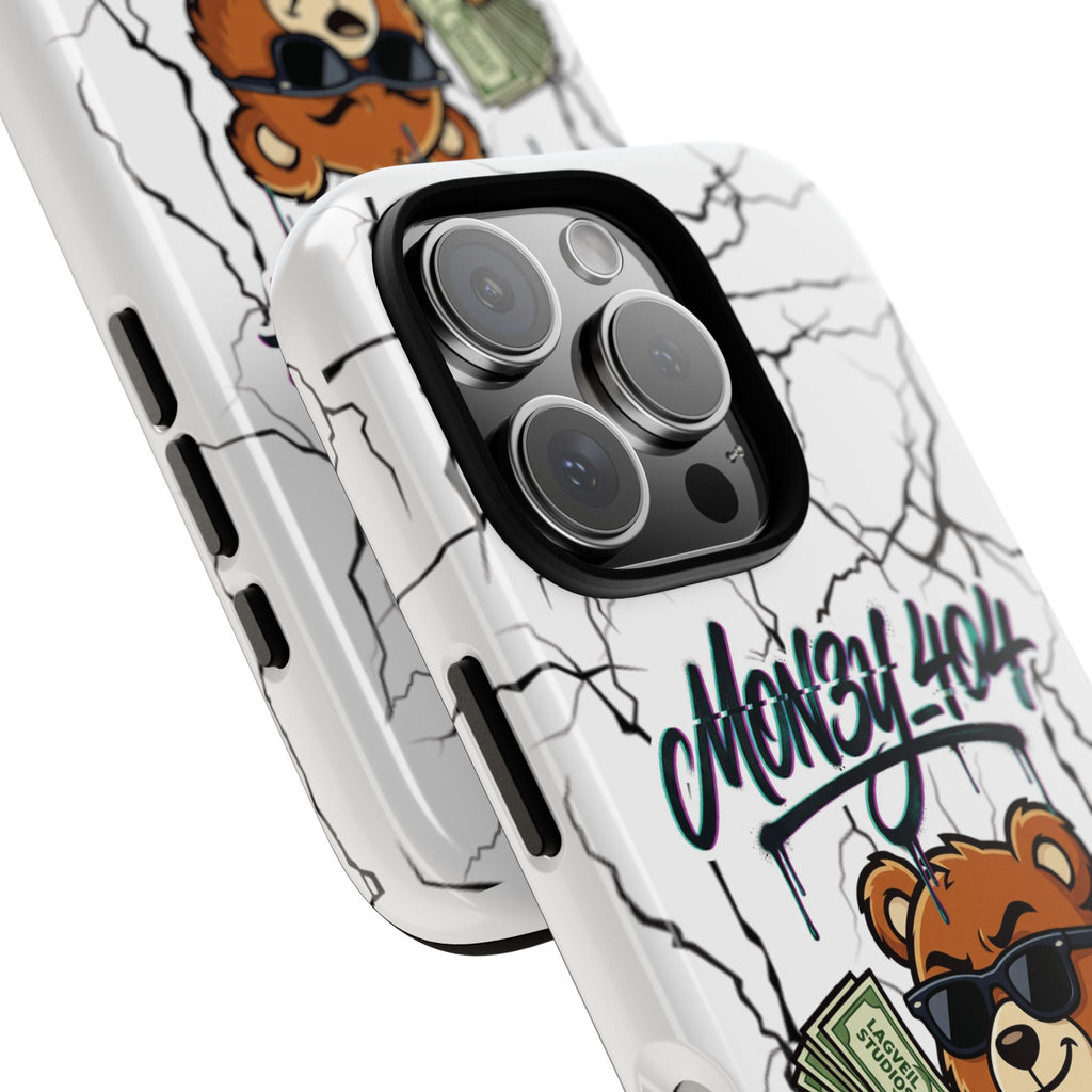 Money Bear Phone Case — Cracked Marble Graphic Protective Cover