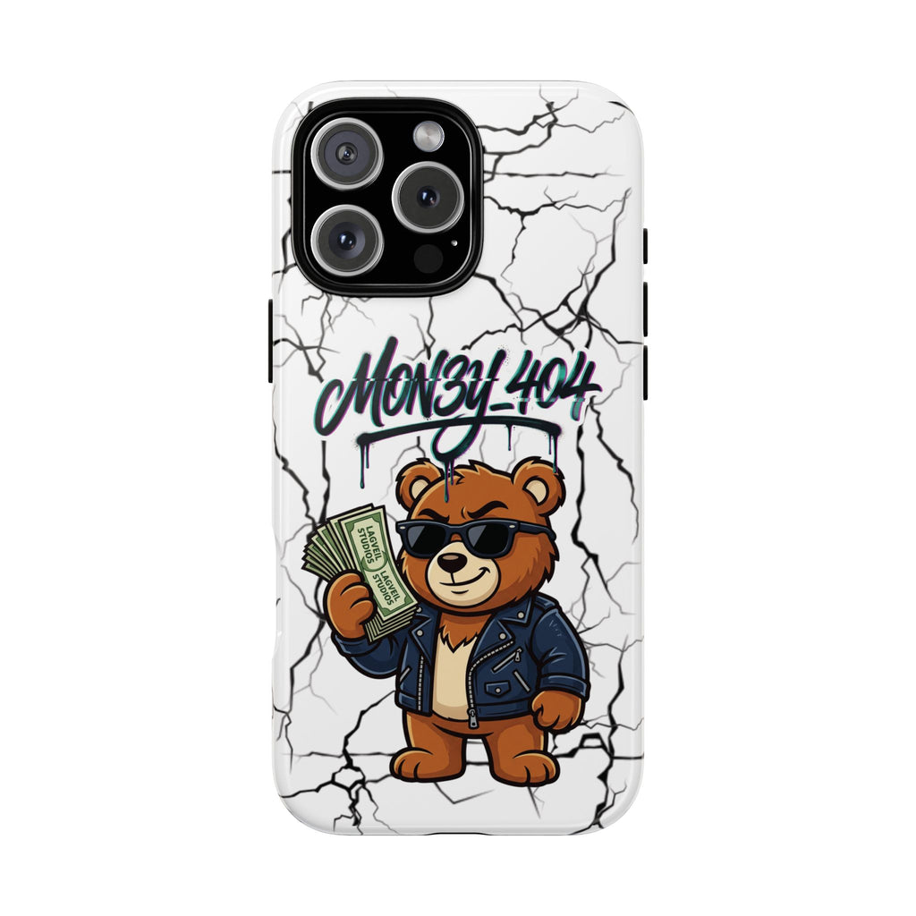 Money Bear Phone Case — Cracked Marble Graphic Protective Cover