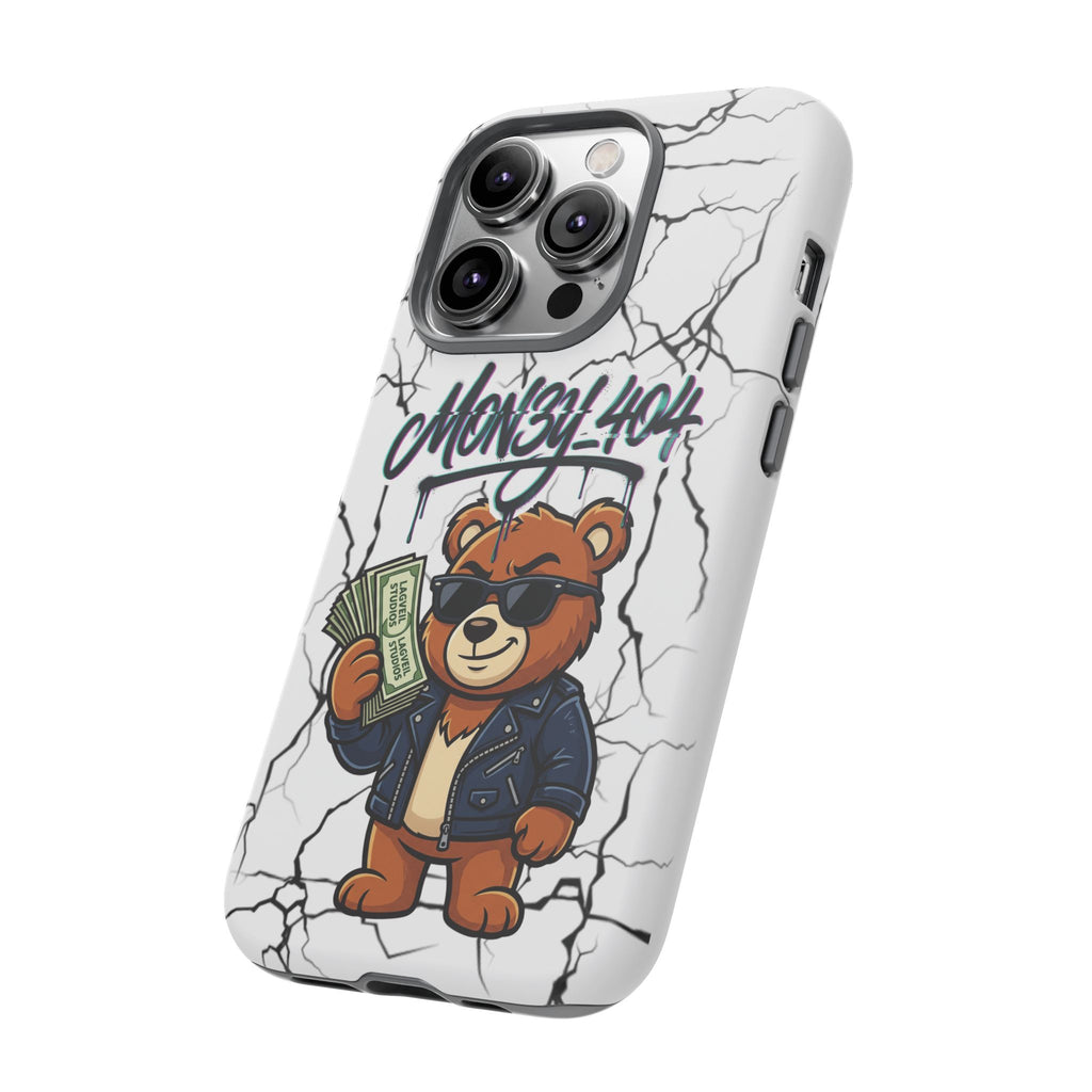Money Bear Phone Case — Cracked Marble Graphic Protective Cover