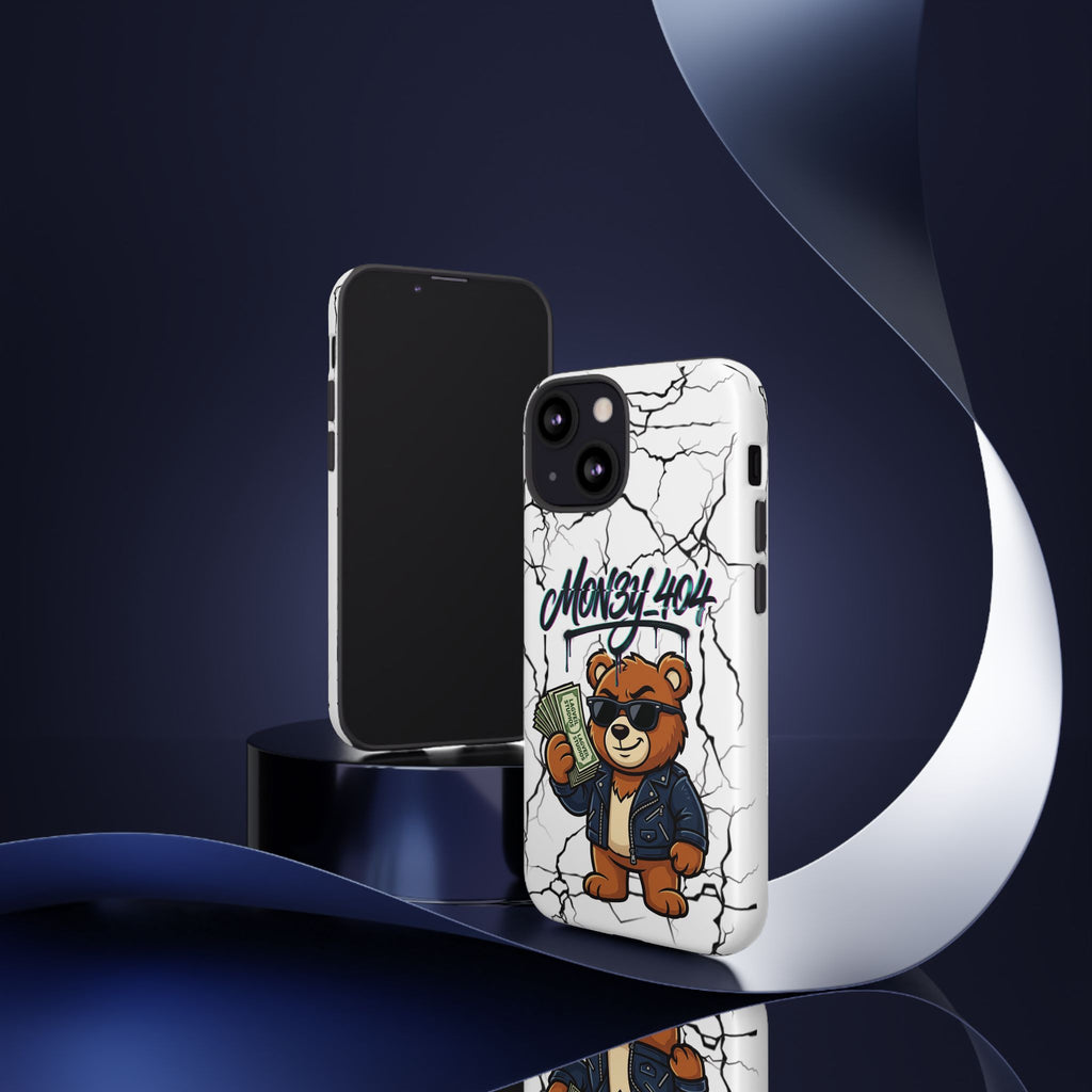Money Bear Phone Case — Cracked Marble Graphic Protective Cover