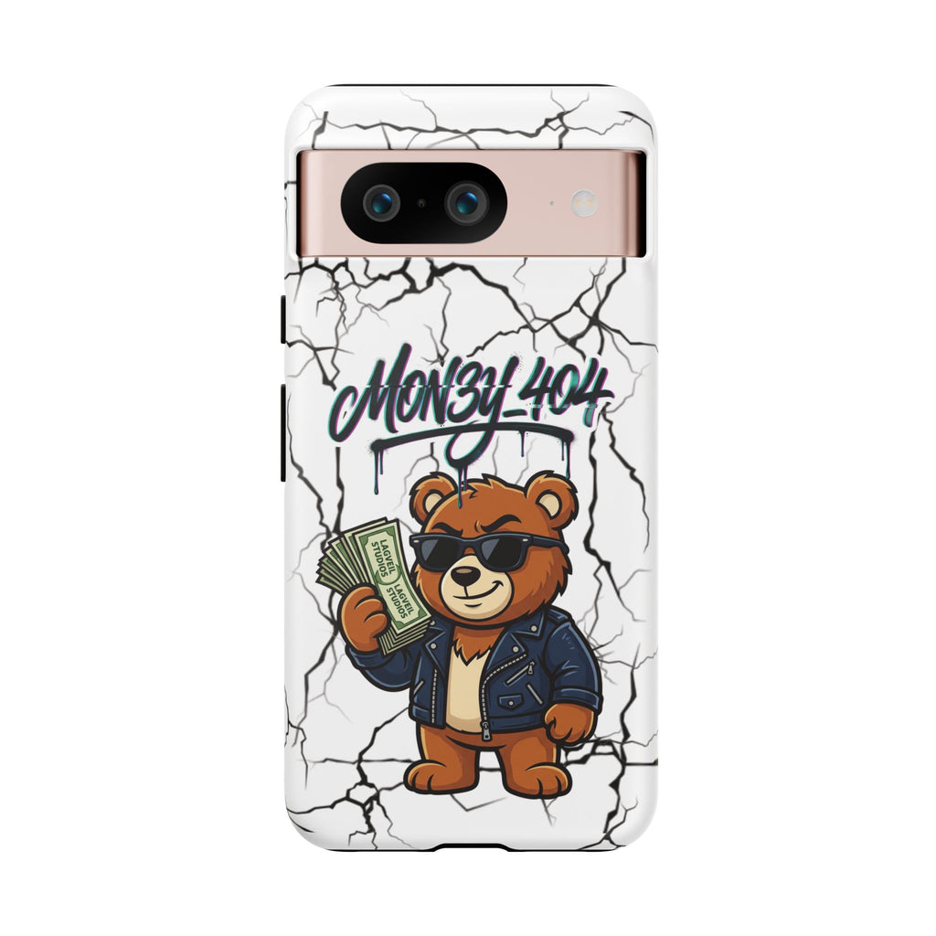 Money Bear Phone Case — Cracked Marble Graphic Protective Cover