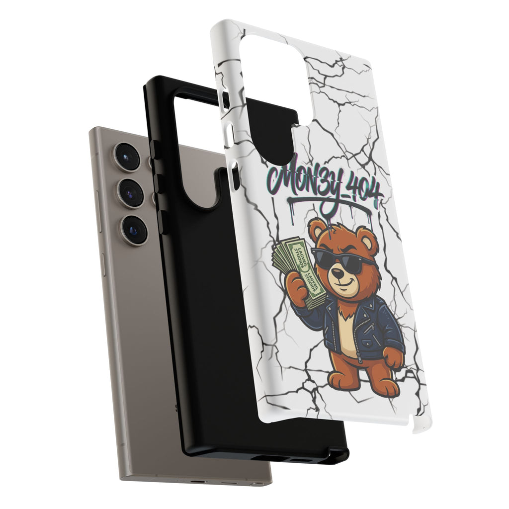 Money Bear Phone Case — Cracked Marble Graphic Protective Cover