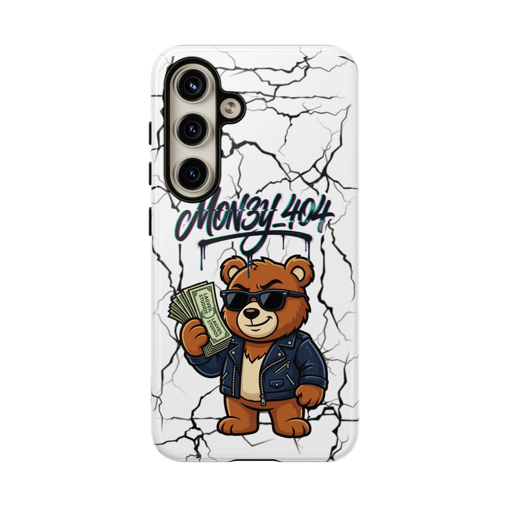 Money Bear Phone Case — Cracked Marble Graphic Protective Cover