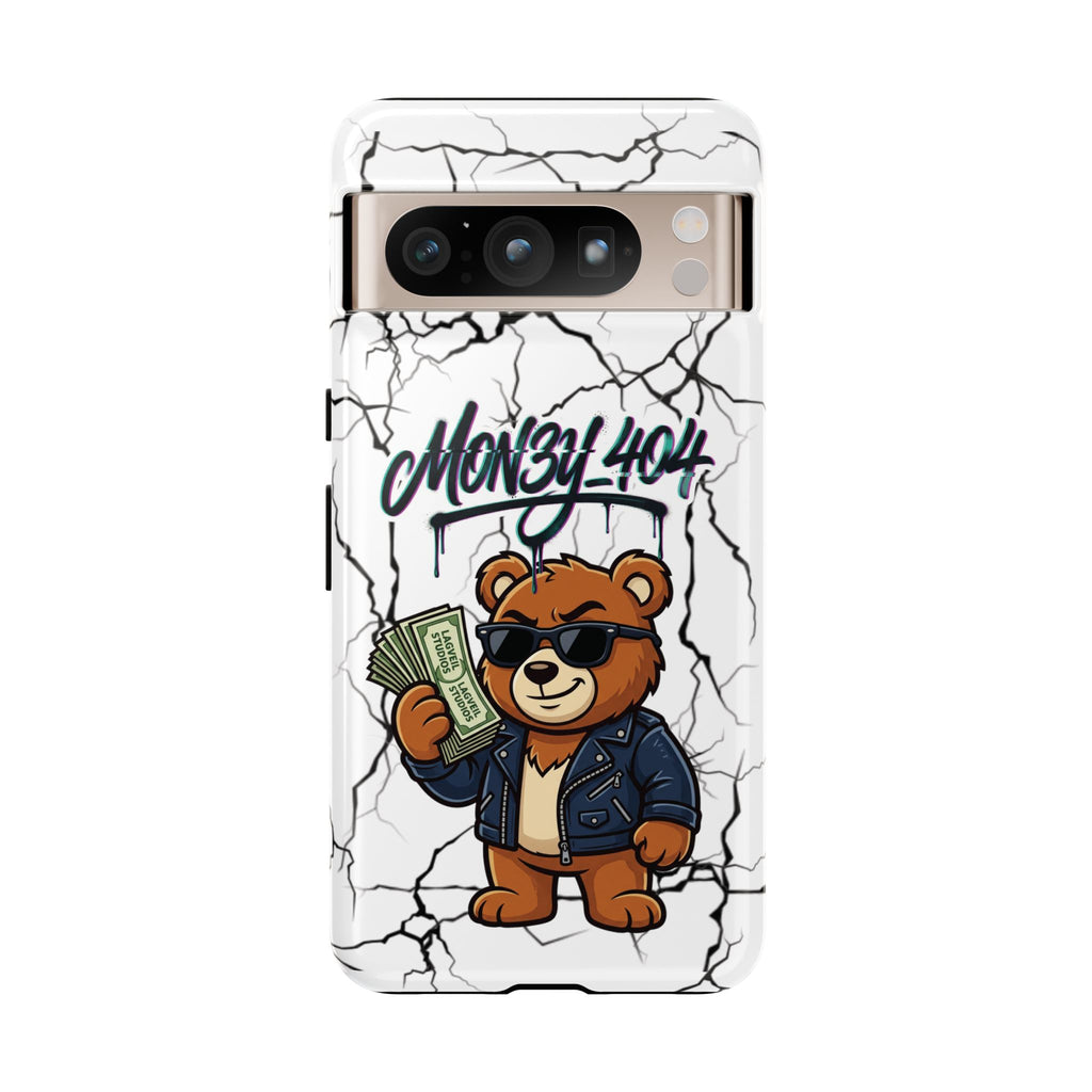 Money Bear Phone Case — Cracked Marble Graphic Protective Cover