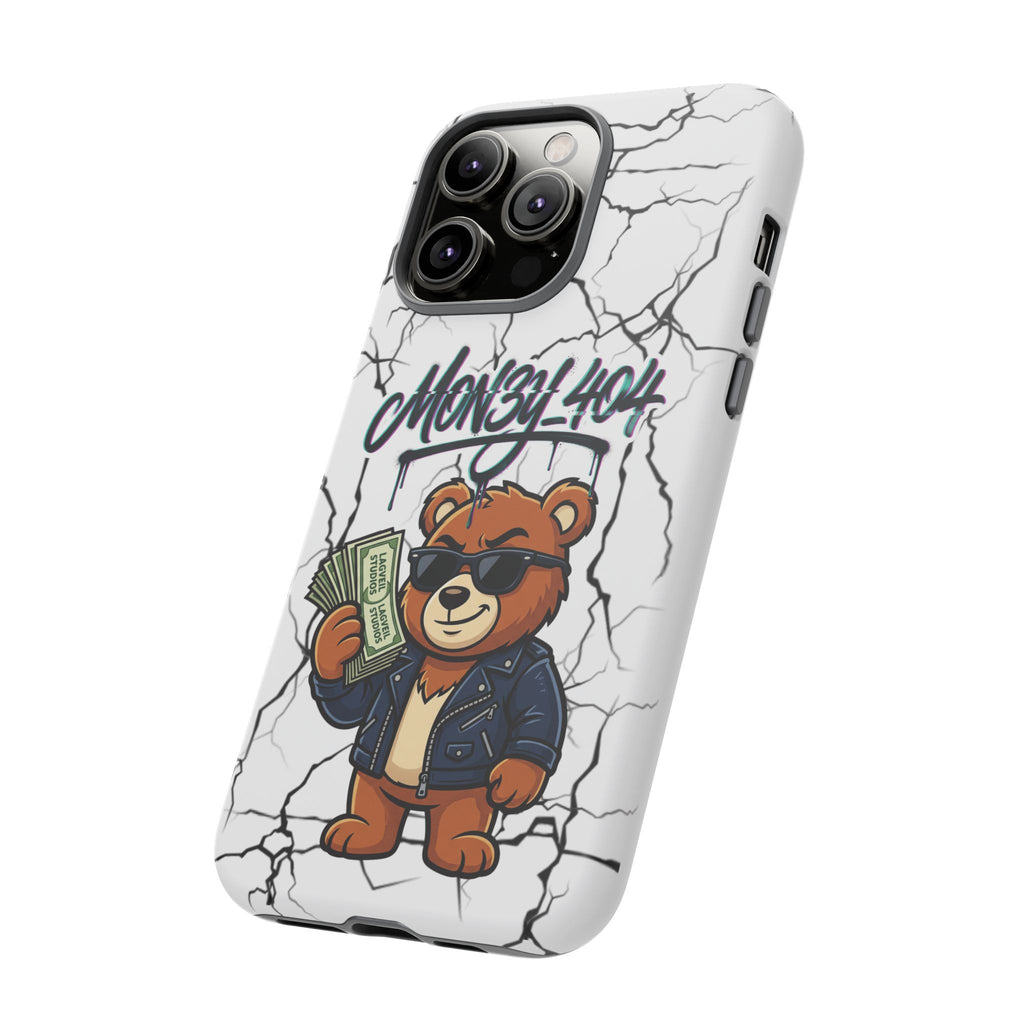 Money Bear Phone Case — Cracked Marble Graphic Protective Cover