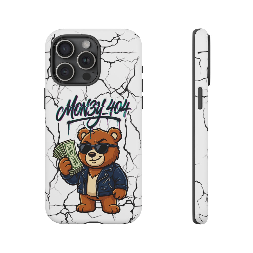 Money Bear Phone Case — Cracked Marble Graphic Protective Cover