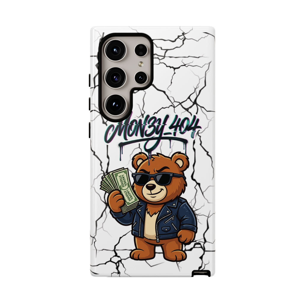 Money Bear Phone Case — Cracked Marble Graphic Protective Cover