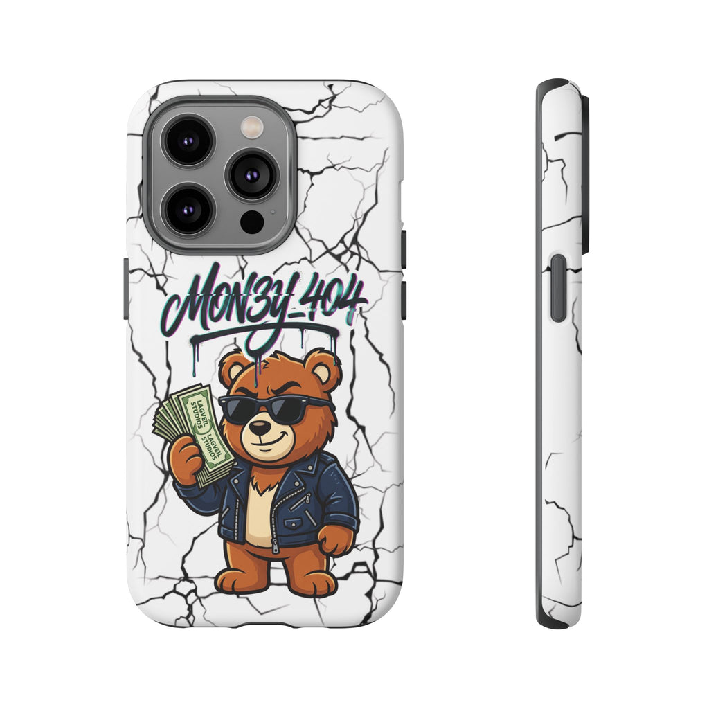 Money Bear Phone Case — Cracked Marble Graphic Protective Cover