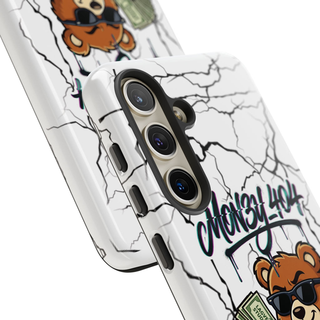 Money Bear Phone Case — Cracked Marble Graphic Protective Cover