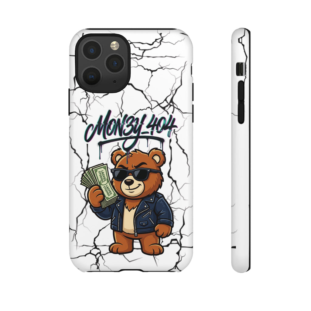 Money Bear Phone Case — Cracked Marble Graphic Protective Cover