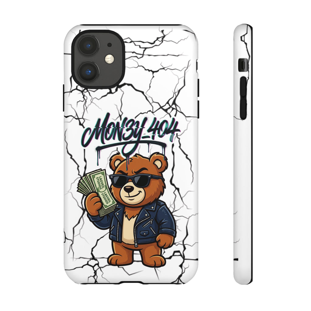 Money Bear Phone Case — Cracked Marble Graphic Protective Cover