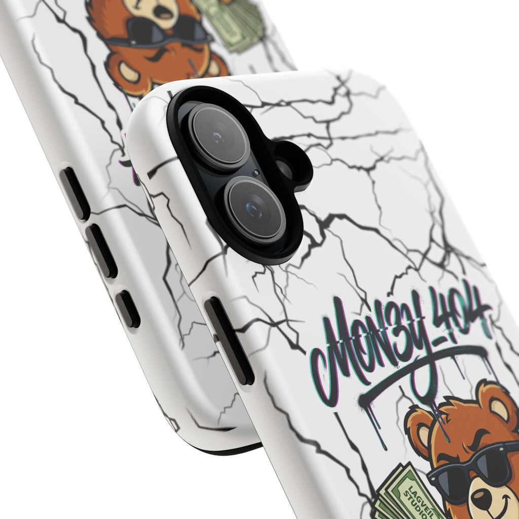 Money Bear Phone Case — Cracked Marble Graphic Protective Cover