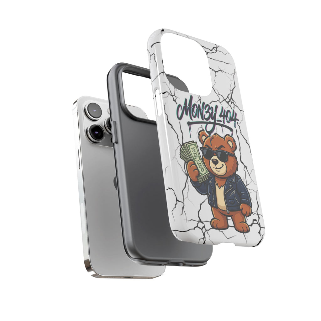 Money Bear Phone Case — Cracked Marble Graphic Protective Cover