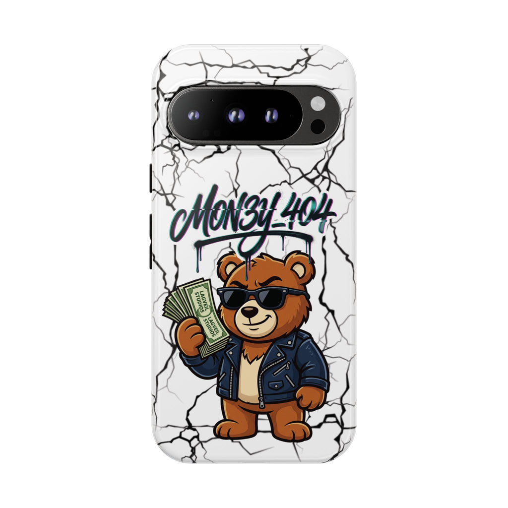 Money Bear Phone Case — Cracked Marble Graphic Protective Cover