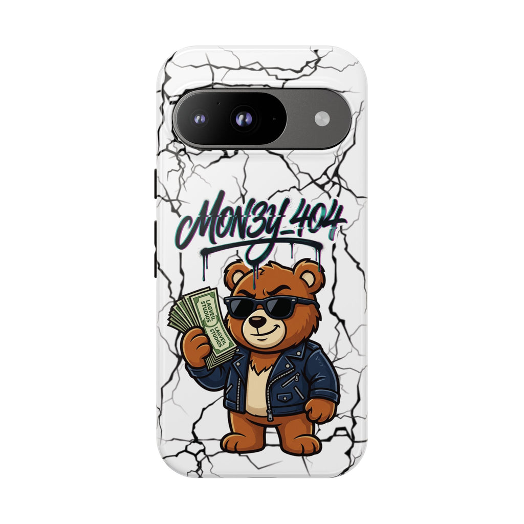 Money Bear Phone Case — Cracked Marble Graphic Protective Cover