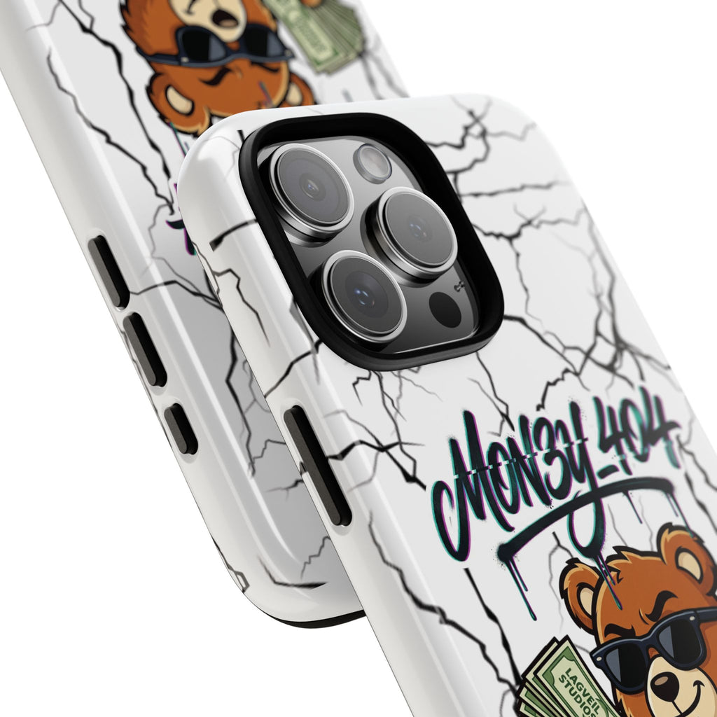 Money Bear Phone Case — Cracked Marble Graphic Protective Cover