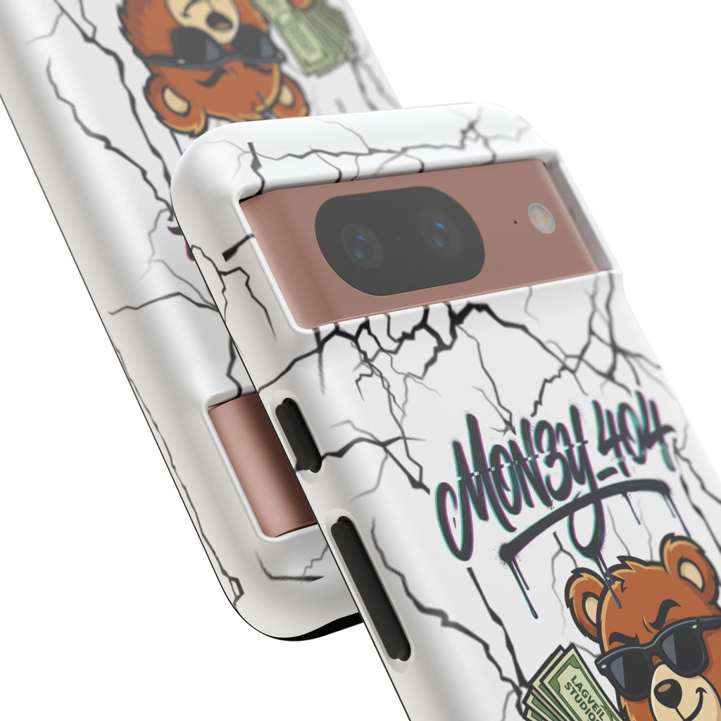Money Bear Phone Case — Cracked Marble Graphic Protective Cover