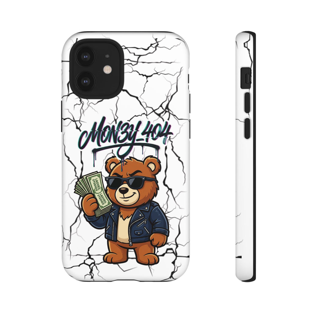 Money Bear Phone Case — Cracked Marble Graphic Protective Cover