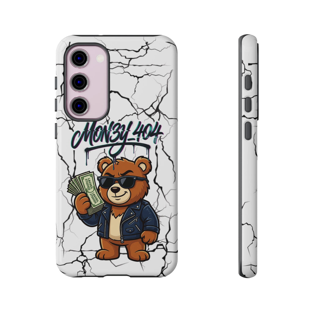 Money Bear Phone Case — Cracked Marble Graphic Protective Cover