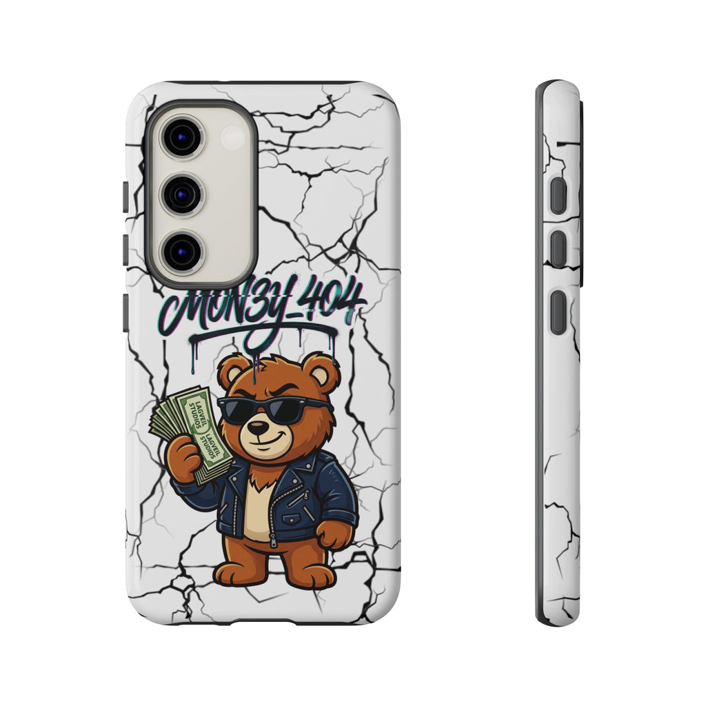 Money Bear Phone Case — Cracked Marble Graphic Protective Cover