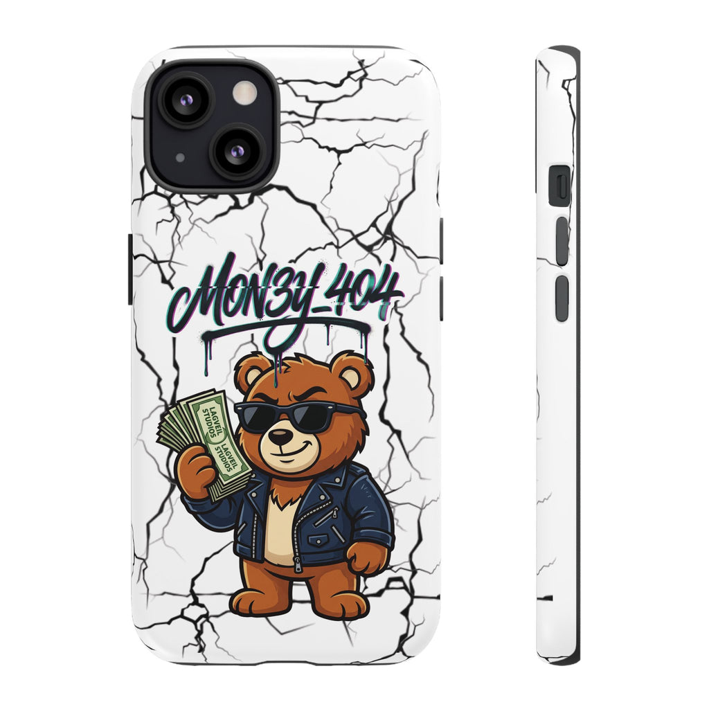 Money Bear Phone Case — Cracked Marble Graphic Protective Cover