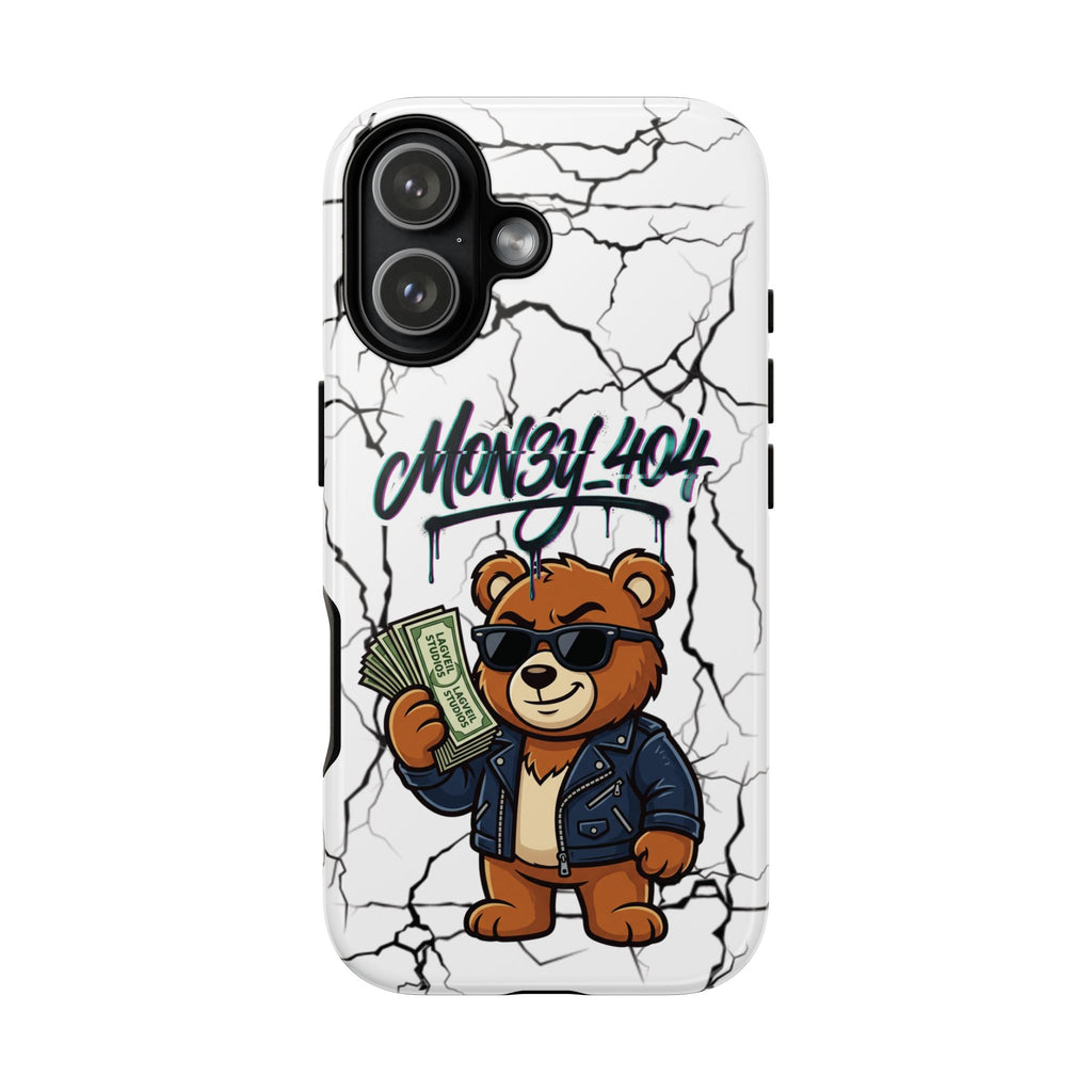 Money Bear Phone Case — Cracked Marble Graphic Protective Cover