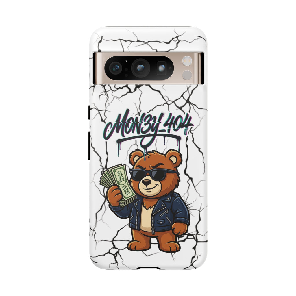 Money Bear Phone Case — Cracked Marble Graphic Protective Cover