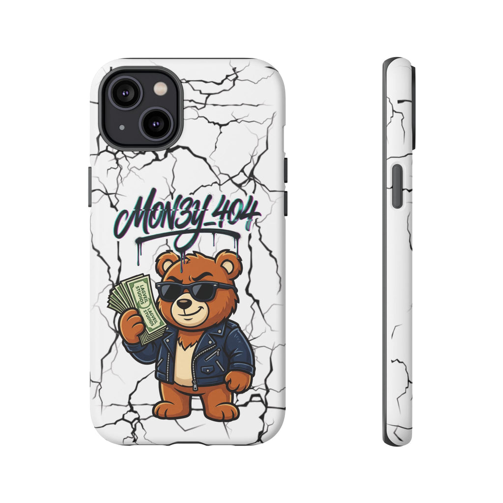 Money Bear Phone Case — Cracked Marble Graphic Protective Cover