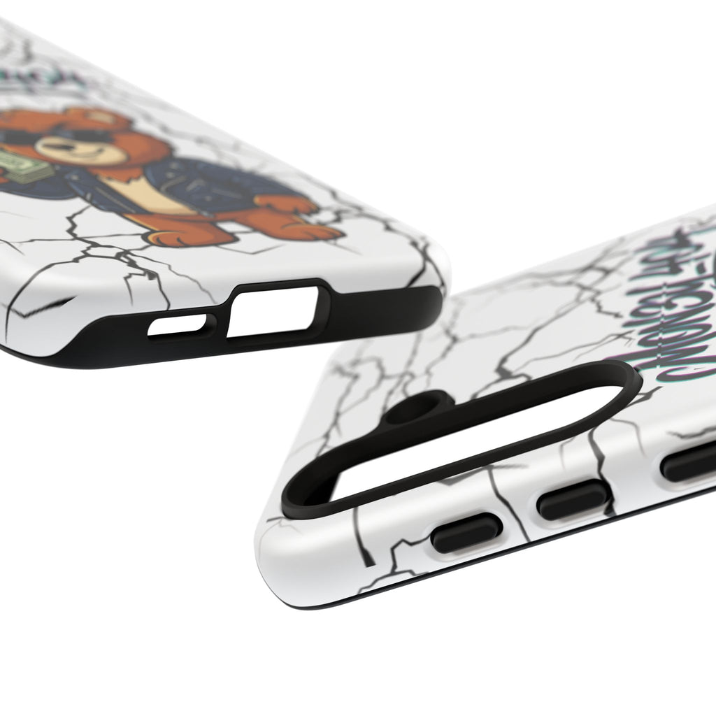 Money Bear Phone Case — Cracked Marble Graphic Protective Cover