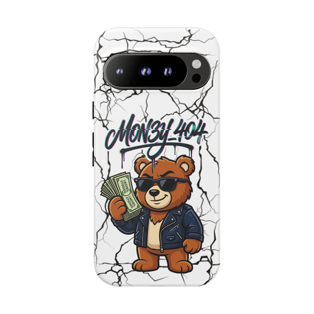 Money Bear Phone Case — Cracked Marble Graphic Protective Cover