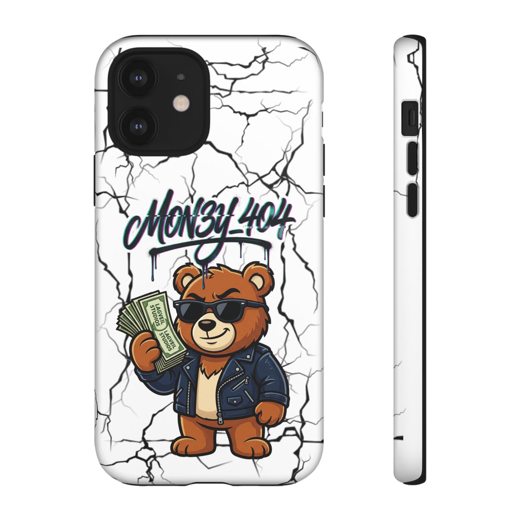 Money Bear Phone Case — Cracked Marble Graphic Protective Cover